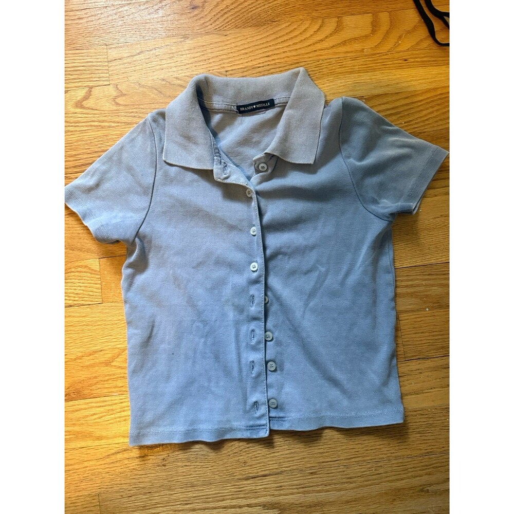 Brandy Melville blue polo top